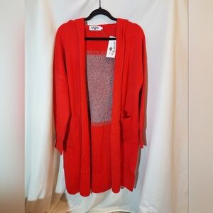 Crazy Train Fiery Red Southwestern Open Women's Cardigan - NWT